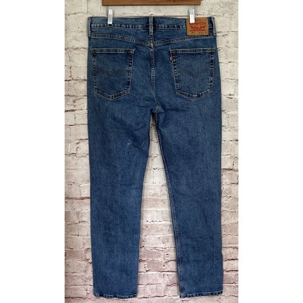 LEVI'S 514 Slim Straight Medium Wash Blue Denim Jeans Mens Size W 36 x L 34